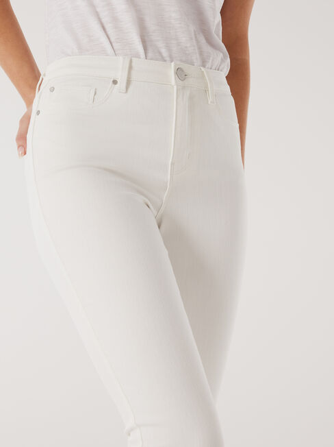 Kara Mid Waist Skinny Capri, White, hi-res