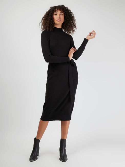 Brea Knit Dress, Black, hi-res