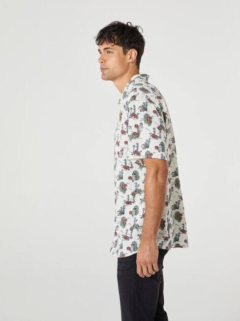 SS Maxwell Print Shirt, Brown, hi-res