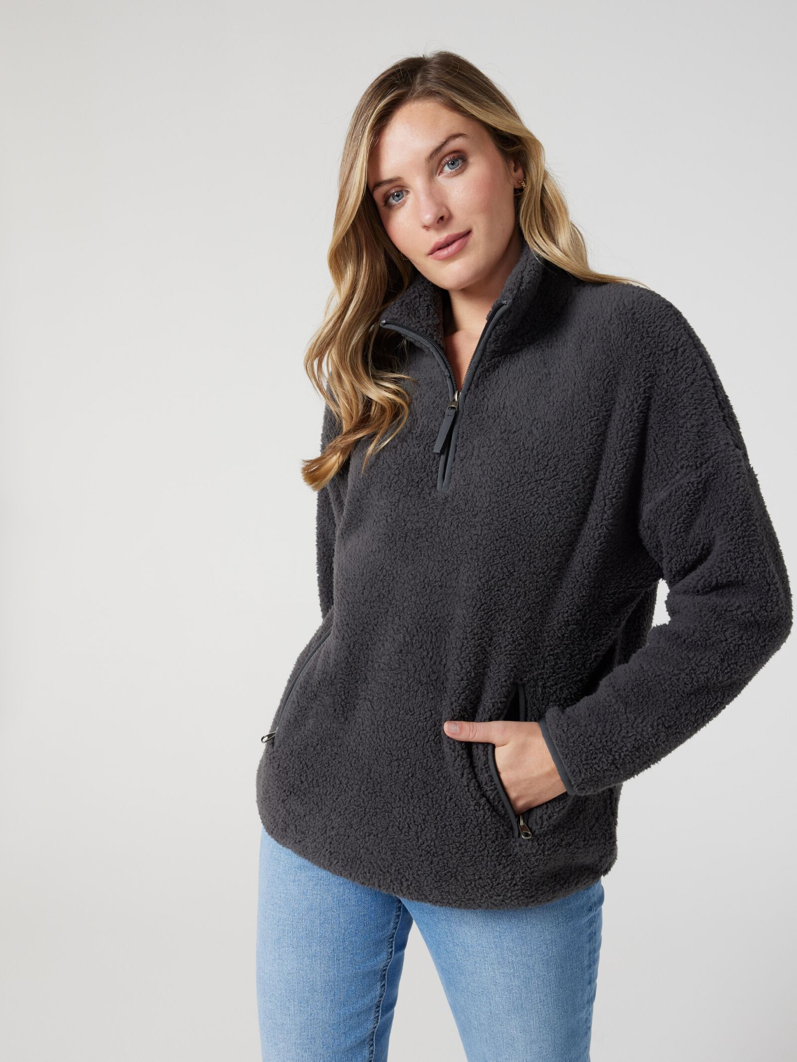 Teddy half top zip jumper