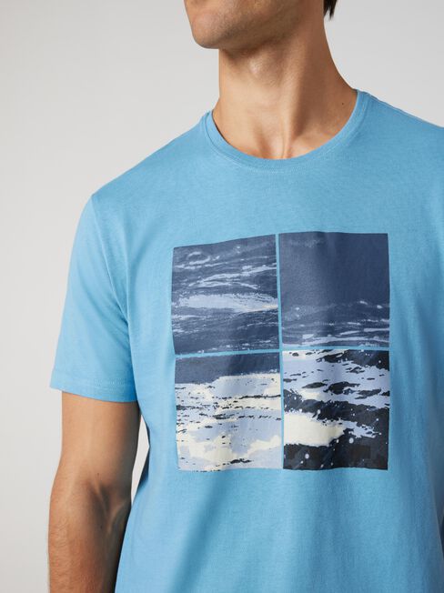 SS Wesley Print Crew Tee, Blue Mist, hi-res