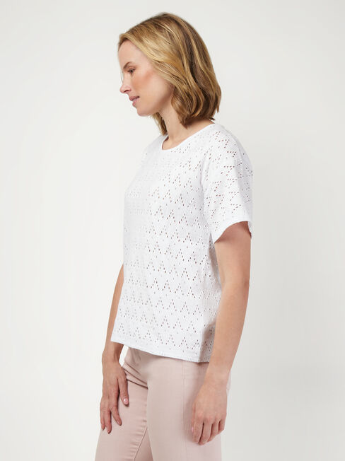 Alexa Cotton Tee, White, hi-res