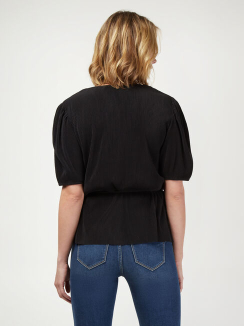 Julie Wrap Front Top, Black, hi-res