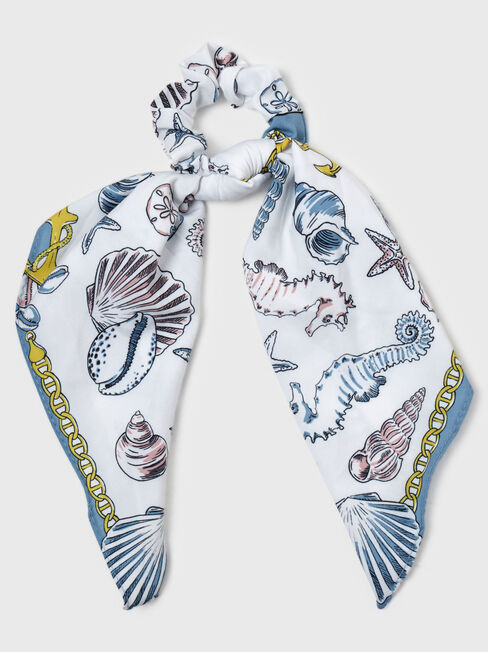 Elise Ponytail Tie, Blue, hi-res