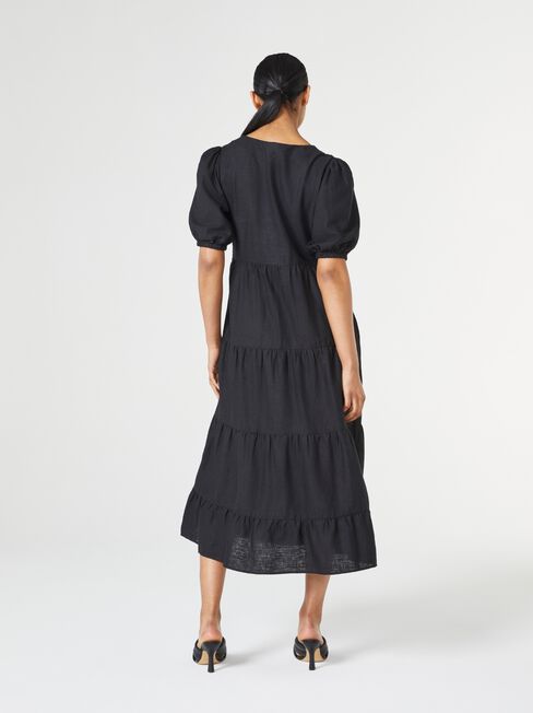 Sonny V-Neck Dress, Black, hi-res