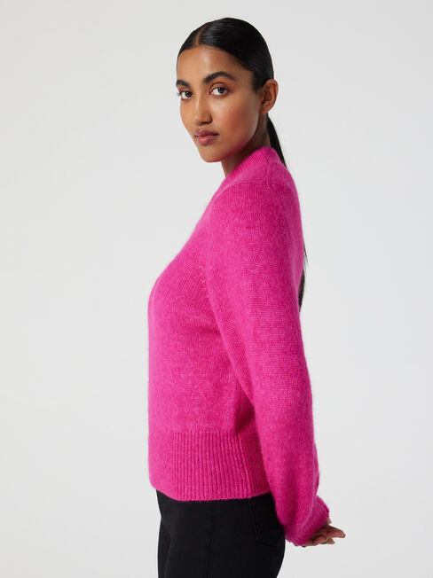 Angie Soft Blouson Slv Knit, Hot Pink, hi-res