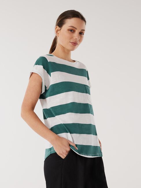 Essential Slub Pocket Tee, Stripe, hi-res