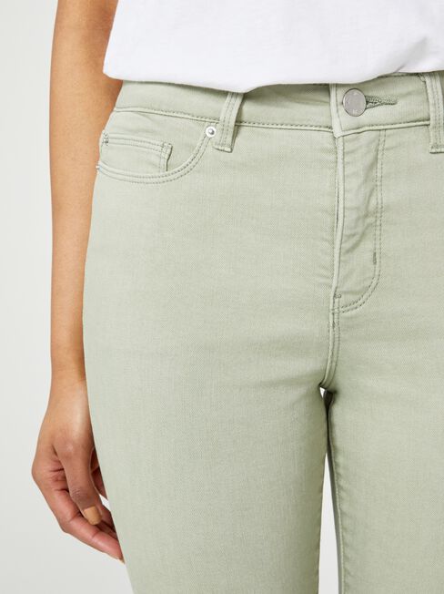 Kara Mid Waisted Skinny Capri, Green, hi-res
