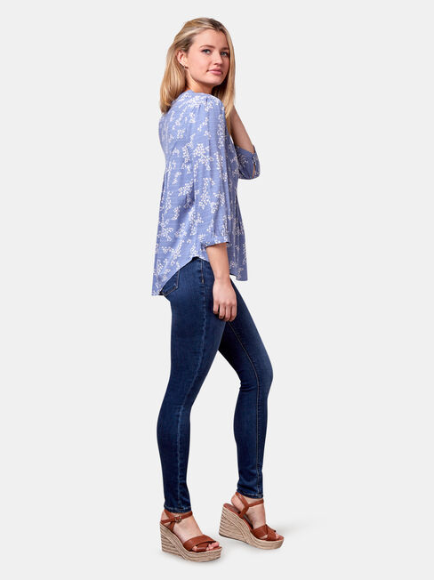 Maxine Textured Shirt, Blue, hi-res
