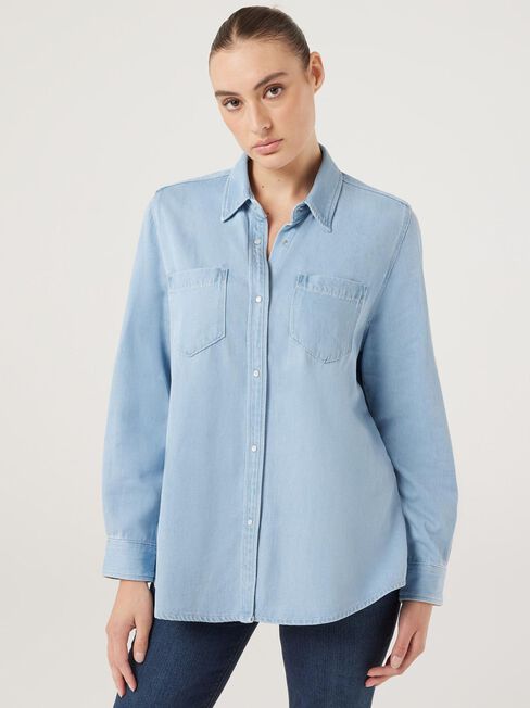 Stella J-Luxe Denim Shirt, Light Vintage, hi-res