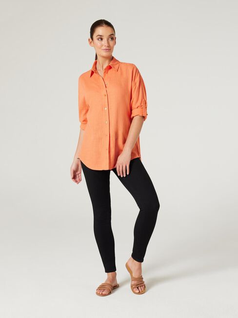 Rudi Relaxed Shirt, Orange, hi-res