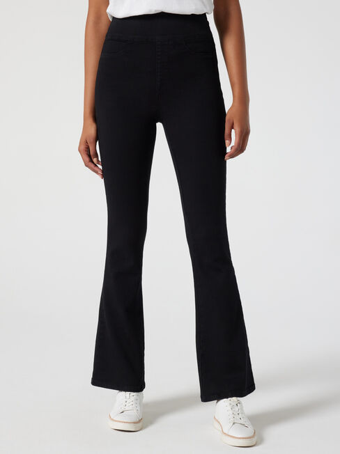 Tessa Luxe Flare Jeans, Black, hi-res