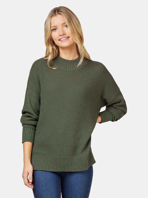 Sage Seed Stitch Pullover, Green, hi-res