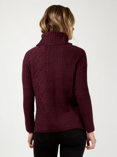 Lulu Cowl Neck Pullover, Purple, hi-res