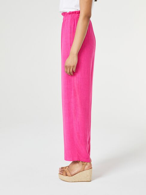 Piper Paperbag Relaxed Pant, Pink, hi-res