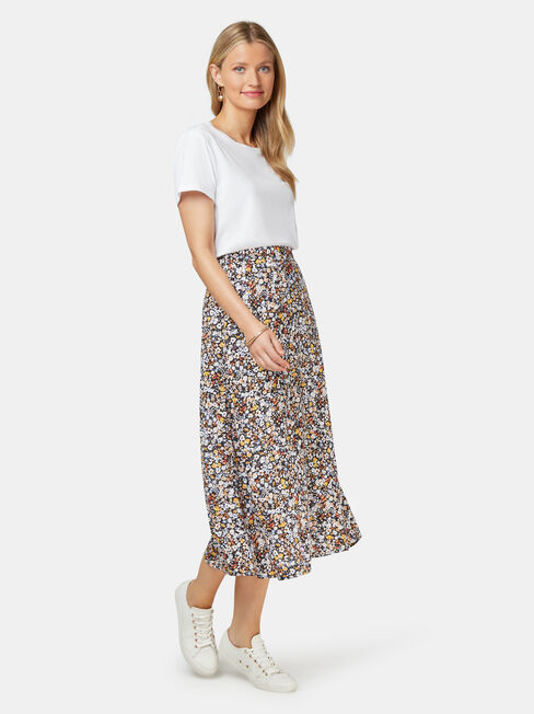 Imogen Split Midi Skirt, Multi, hi-res