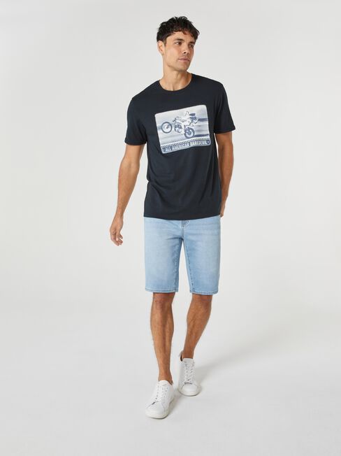 SS Evel Knievel All American Print Crew Tee, Black, hi-res