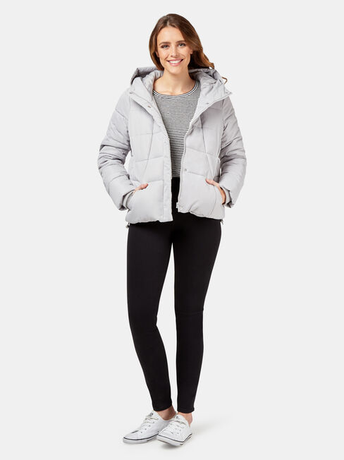 Tilly Hooded Puffer, Grey, hi-res