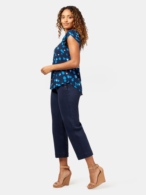 Saffi Petal Sleeve Blouse, Blue, hi-res