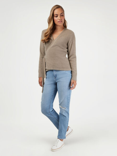 Ruby Wrap Knit, Brown, hi-res