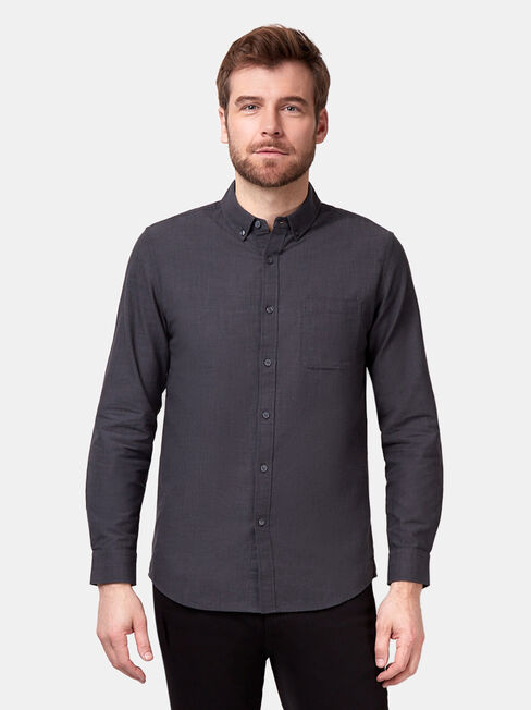 Bennett Long Sleeve Textured Shirt, Black, hi-res