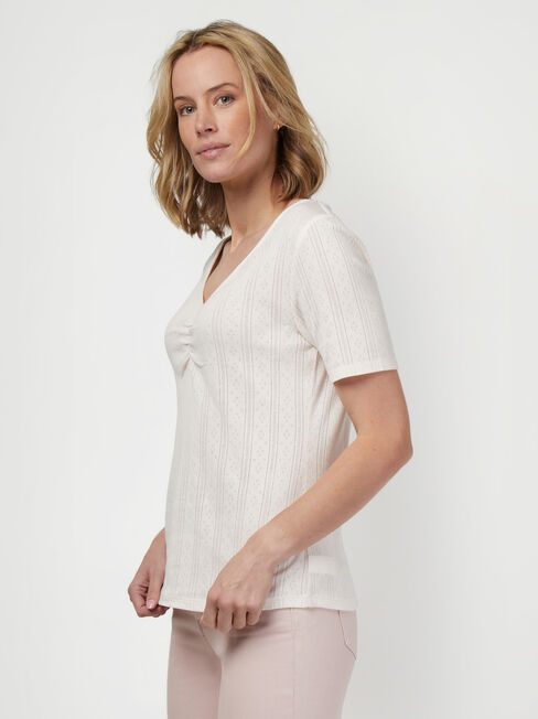 Siena Textured Tee, White, hi-res