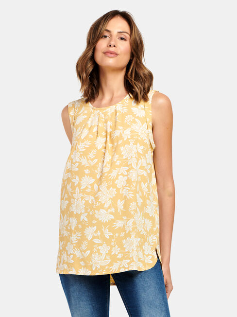 Emily Pleat Front Top, White, hi-res
