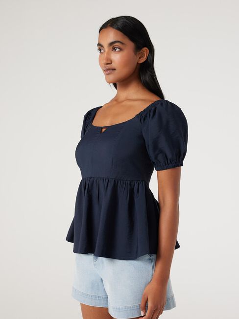 Chantel Peplum Hem Top, Ink, hi-res
