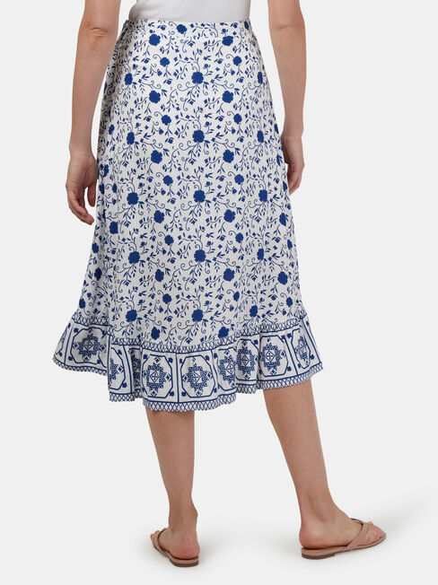 Chloe Midi Wrap Skirt, Blue, hi-res