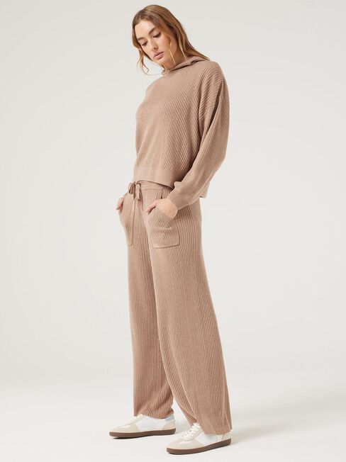 J-Luxe Rib Hoodie, Almond, hi-res
