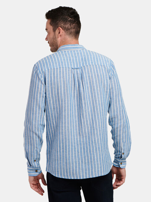 Ronnie Long Sleeve Stripe Shirt, Blue, hi-res