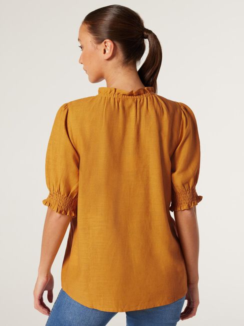 Sasha Short Sleeve Top, Spicy Mustard, hi-res