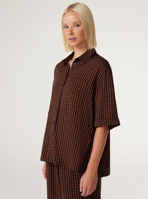 Vessna Relaxed Shirt, Abstract Check, hi-res