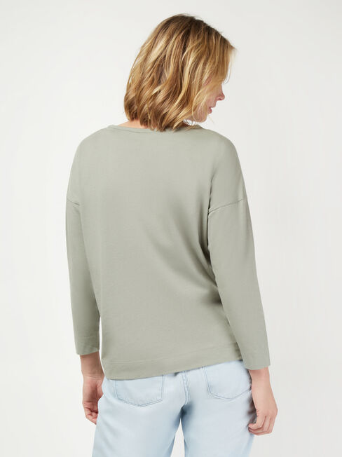 3/4 Sleeve Drop Shoulder Tee, Coloured, hi-res
