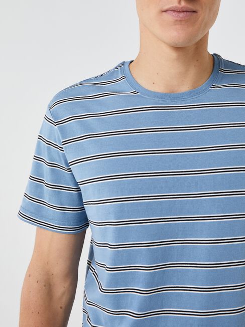 SS Odin Stripe Crew Tee, Blue Stripe, hi-res