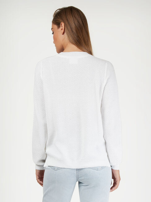 Ally Textured Knit, White, hi-res