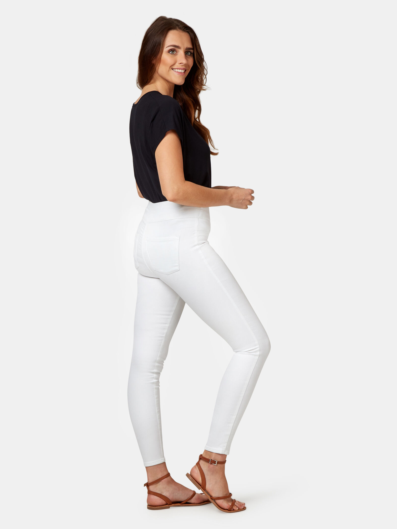 Tummy Trimmer Luxe Lounge Skinny Jeans White