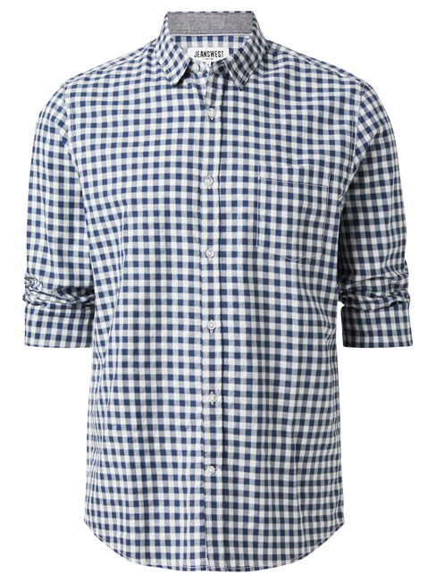 Robinson Long Sleeve Check Shirt, Blue, hi-res