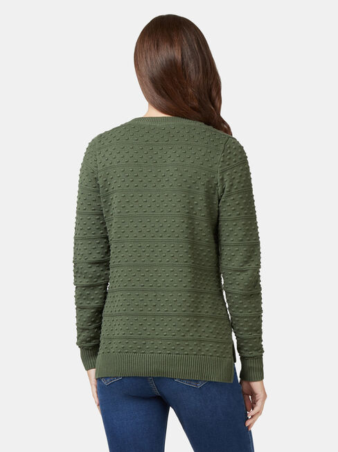 Lyn Linear Bobble Knit, Green, hi-res