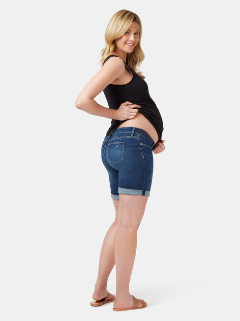 Maternity Bermuda Short, Blue, hi-res