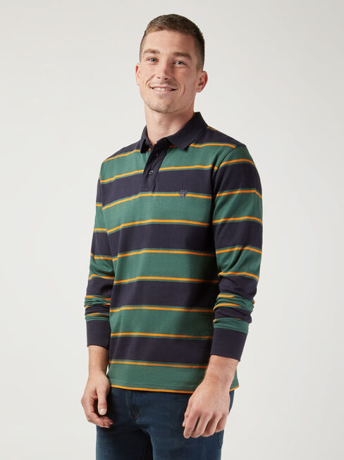 LS Percy Stripe Rugby Polo, Stripe, hi-res