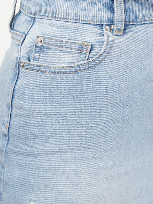 Riley Denim Skirt, Light Indigo, hi-res