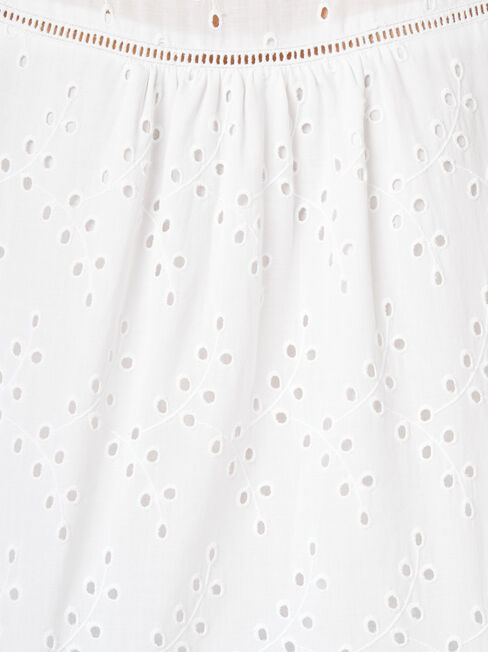 Gianna Broderie Top, White, hi-res
