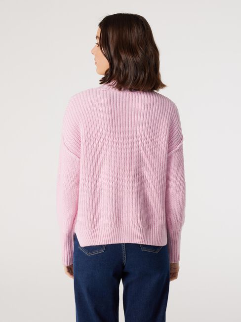 Sasha Cotton Pointelle Knit, Pink, hi-res