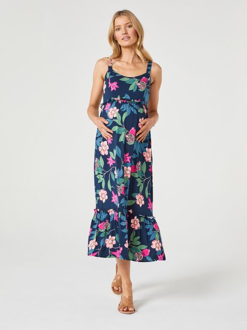 Daisy Maxi Nursing Maternity Dress, Print, hi-res