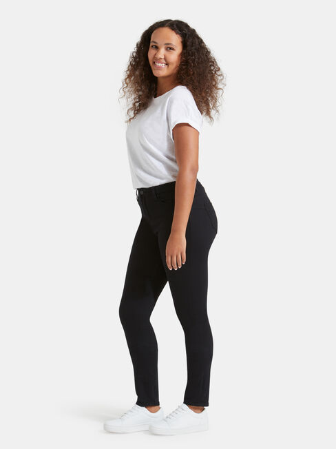 Butt Lifter Skinny Jeans, Black, hi-res