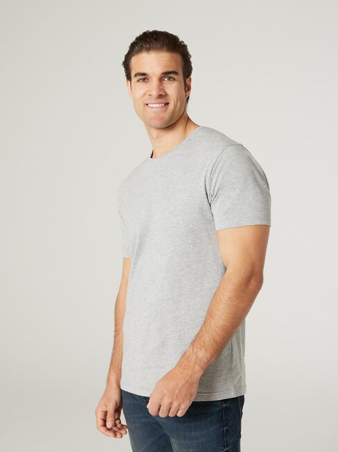 Basic Short Sleeve Tee, Grey, hi-res