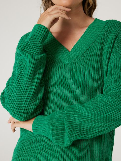 Logan VNk Chunky Knit, Green, hi-res