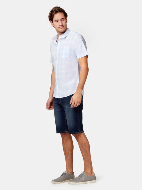 Jaxton Short Sleeve Check Shirt, Blue, hi-res