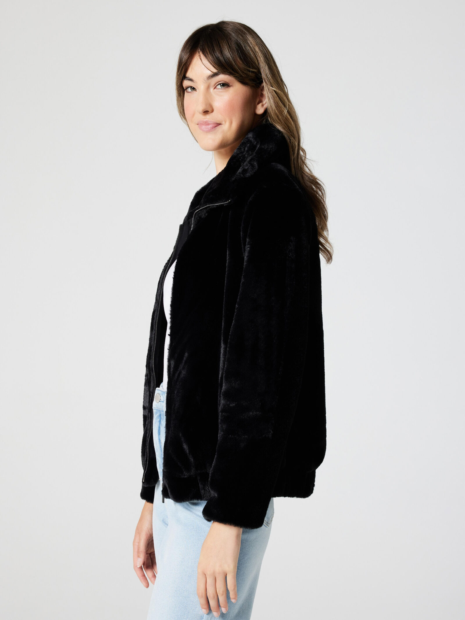 Teddy bomber jacket black discount
